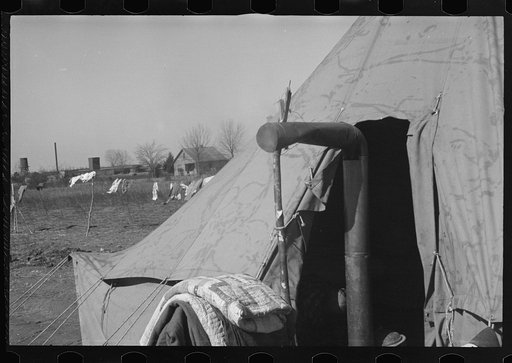 Untitled photo, possibly related to: A street of tents in the camp for flood refugees at Forrest City, Arkansas
