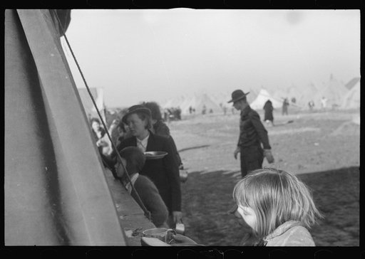 Untitled photo, possibly related to: White refugee from the flood in camp at Forrest City, Arkansas