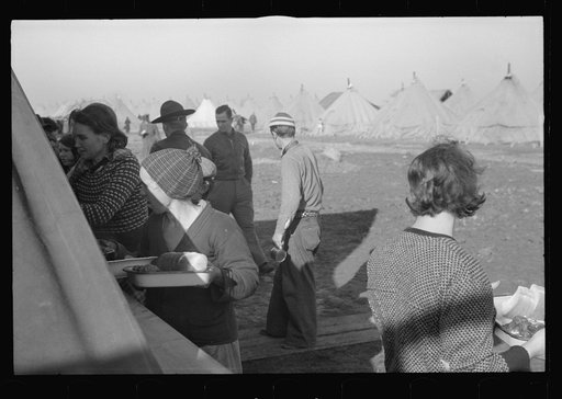 Untitled photo, possibly related to: White refugee from the flood in camp at Forrest City, Arkansas