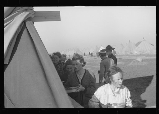 Untitled photo, possibly related to: White refugee from the flood in camp at Forrest City, Arkansas