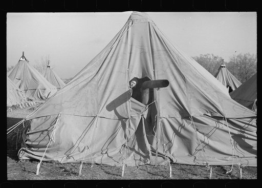 Untitled photo, possibly related to: A street of tents in the camp for flood refugees of Forrest City, Arkansas