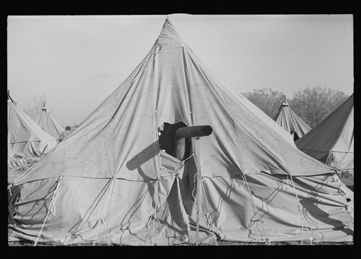 Untitled photo, possibly related to: A street of tents in the camp for flood refugees of Forrest City, Arkansas