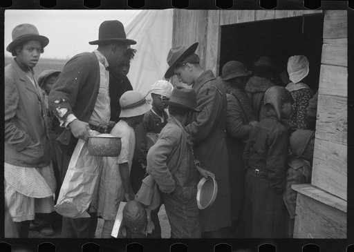 Untitled photo, possibly related to: Supper at Marianna, Arkansas flood refugee camp