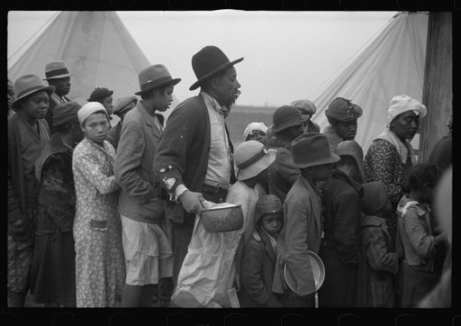 Untitled photo, possibly related to: Supper at Marianna, Arkansas flood refugee camp