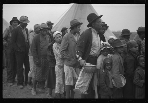 Untitled photo, possibly related to: Supper at Marianna, Arkansas flood refugee camp