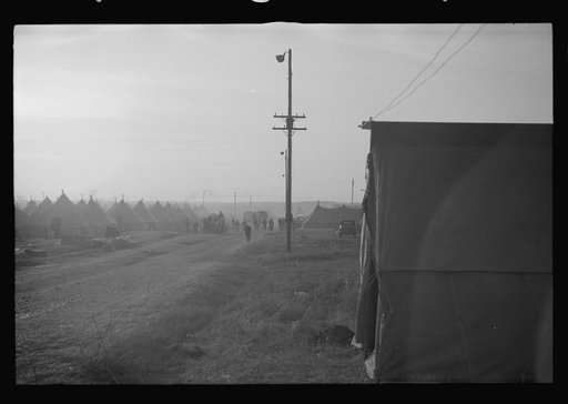 Untitled photo, possibly related to: Flood refugees lined up and waiting for food at Marianna, Arkansas, refugee camp