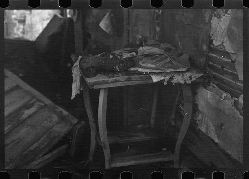 Untitled photo, possibly related to: Interior of house demolished by flood of 1937, Smithland, Kentucky