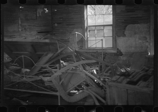 Untitled photo, possibly related to: Interior of house demolished by flood of 1937, Smithland, Kentucky