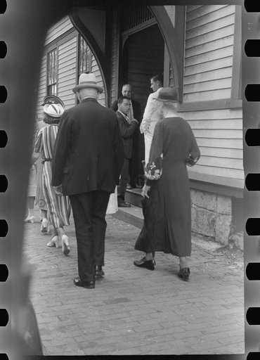 Untitled photo, possibly related to: Women talking, Manchester, New Hampshire