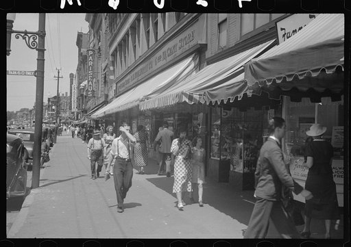 Untitled photo, possibly related to: Street scene, Manchester, New Hampshire
