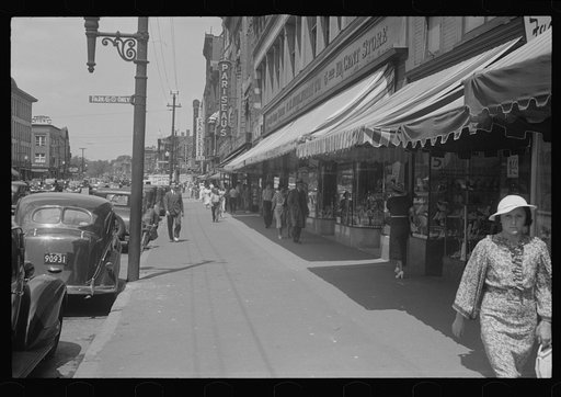 Untitled photo, possibly related to: Street scene, Manchester, New Hampshire