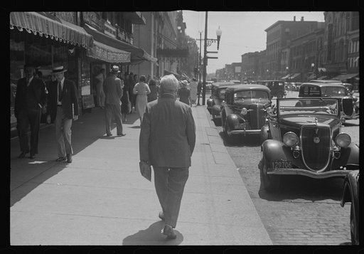 Untitled photo, possibly related to: Street scene, Manchester, New Hampshire