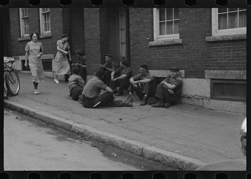 Untitled photo, possibly related to: Street scene, Manchester, New Hampshire