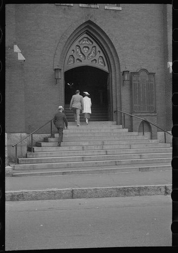 Untitled photo, possibly related to: Going to church, Manchester, New Hampshire