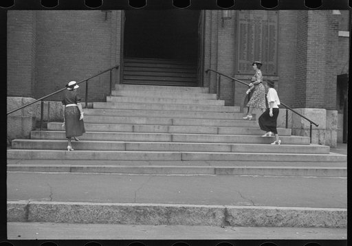 Untitled photo, possibly related to: Entrance to church, Manchester, New Hampshire