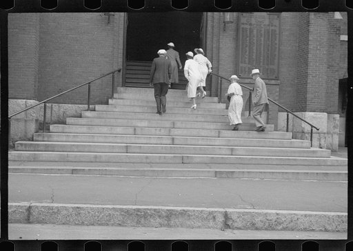 Going to church on Sunday morning, Manchester, New Hampshire