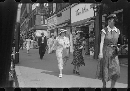 Untitled photo, possibly related to: Street scene, Manchester, New Hampshire