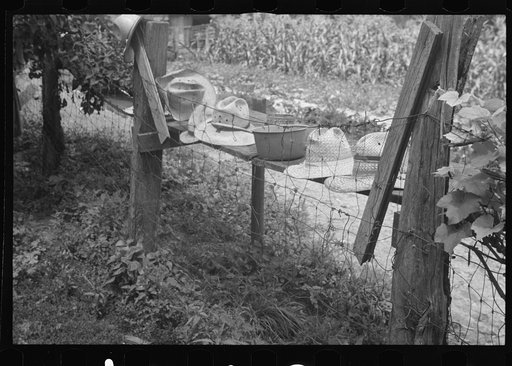 Untitled photo, possibly related to: Threshers' hats, Brookeville, Maryland
