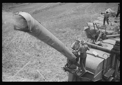 Untitled photo, possibly related to: Threshing oats, Brookeville, Maryland