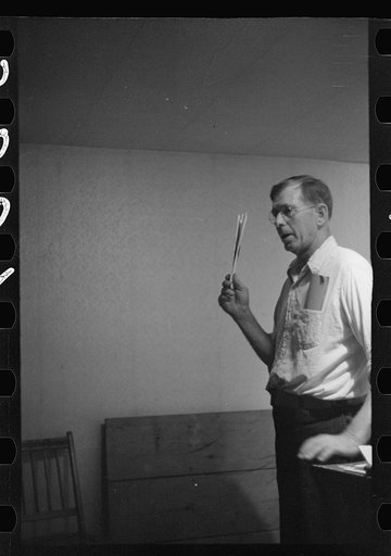 Untitled photo, possibly related to: Leif Dahl, organizer of agricultural workers union speaking at union meeting in Bridgeton, New Jersey