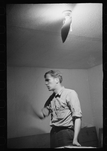 Untitled photo, possibly related to: Leif Dahl, organizer of agricultural workers union speaking at union meeting in Bridgeton, New Jersey