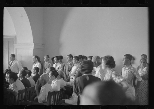 Untitled photo, possibly related to: Audience during the trial of the Nationalists, Ponce, Puerto Rico
