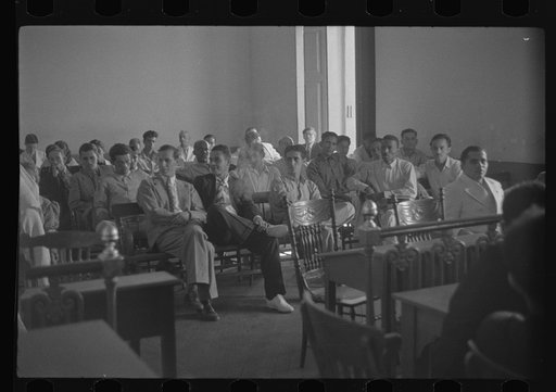 Untitled photo, possibly related to: Audience during the trial of the Nationalists, Ponce, Puerto Rico