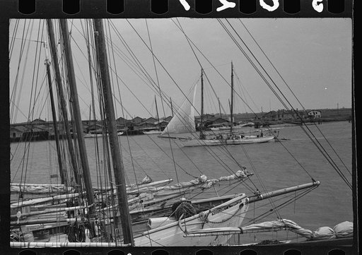 Untitled photo, possibly related to: Aboard a trap fishing boat. The deck of the boat on the way home. Provincetown, Massachusetts
