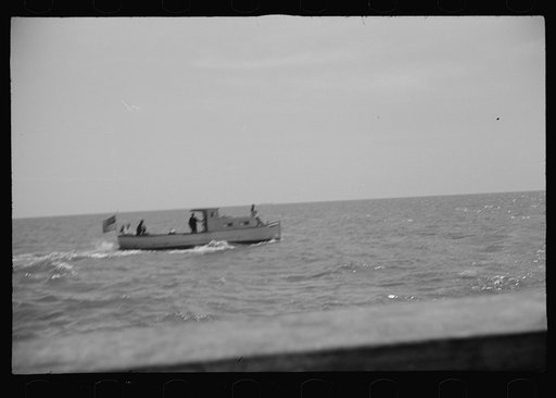 Untitled photo, possibly related to: Aboard a trap fishing boat. The deck of the boat on the way home. Provincetown, Massachusetts