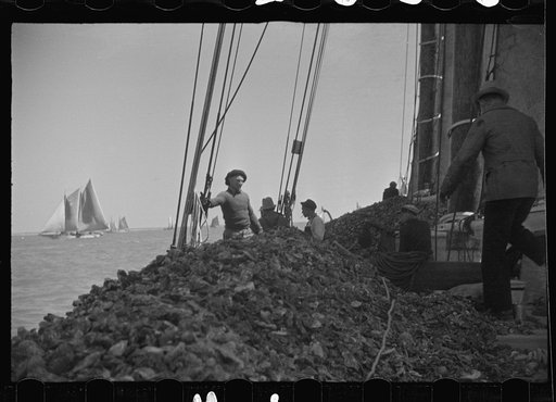 Untitled photo, possibly related to: Aboard a trap fishing boat. The deck of the boat on the way home. Provincetown, Massachusetts