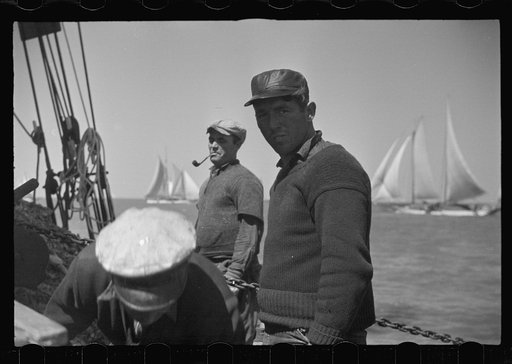 Untitled photo, possibly related to: Aboard a trap fishing boat. The deck of the boat on the way home. Provincetown, Massachusetts