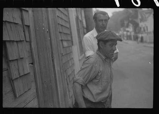 John Whorf, watercolor artist, in white shirt, Provincetown, Massachusetts