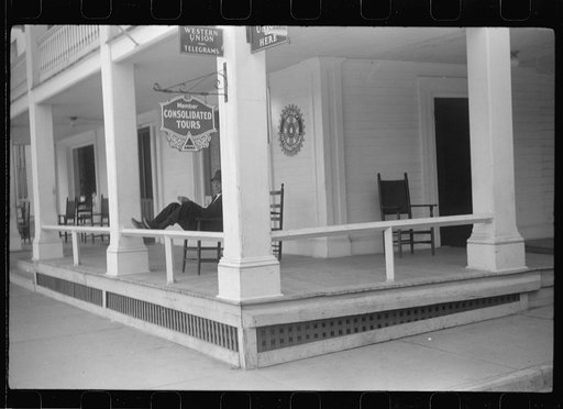 Untitled photo, possibly related to: Porch sitter, hotel, Vergennes, Vermont
