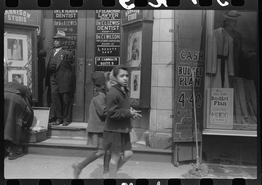 Untitled photo, possibly related to: Entrance to Negro professional building, 47th Street, Chicago, Illinois