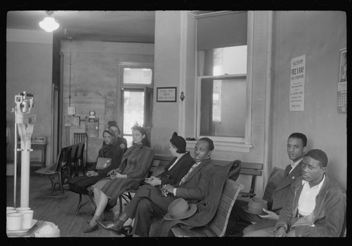 Waiting room at the municipal tuberculosis sanitarium, Chicago, Illinois