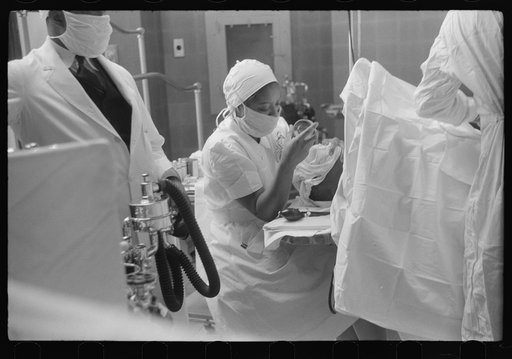 Hernia operation, Provident Hospital, one of the few hospitals for Negroes with a Negro staff, Chicago, Illinois