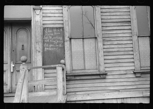 Untitled photo, possibly related to: Sign outside of church in the Black Belt, Chicago, Illinois