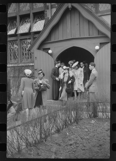 Untitled photo, possibly related to: Easter procession outside of a fashionable Negro church, Black Belt, Chicago, Illinois