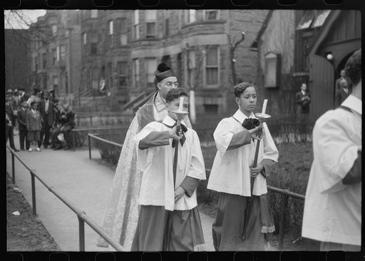 Untitled photo, possibly related to: Easter procession outside of a fashionable Negro church, Black Belt, Chicago, Illinois