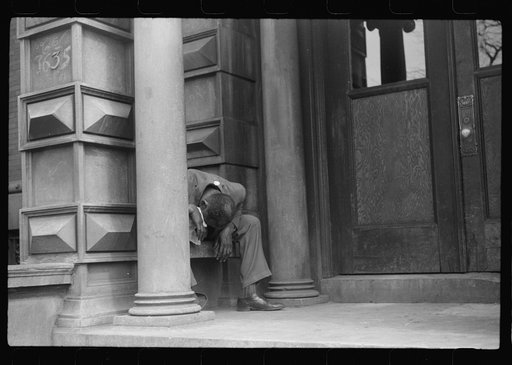 Entrance to apartment house in the Black Belt, Chicago, Illinois