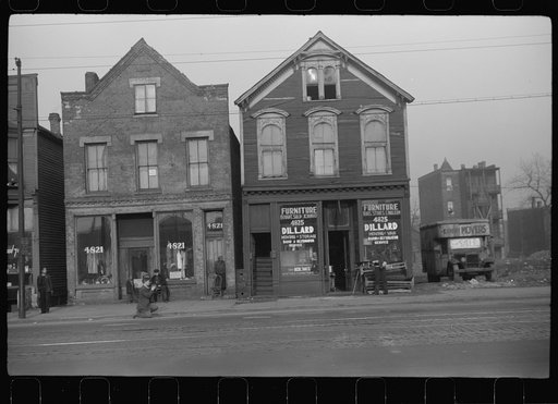 Untitled photo, possibly related to: Barber shop in the Black Belt, Chicago, Illinois