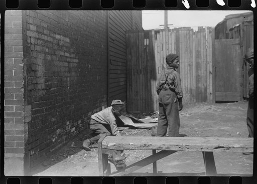 Untitled photo, possibly related to: Children playing on the street, Black Belt, Chicago, Illinois