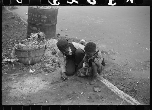 Children playing on the street, Black Belt, Chicago, Illinois