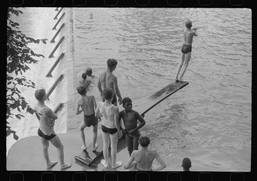 Swimming pool created by CCC (Civilian Conservation Corps) dam, Huntingdon, Pennsylvania