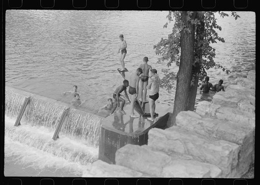 Swimming pool created by CCC (Civilian Conservation Corps) dam, Huntingdon, Pennsylvania