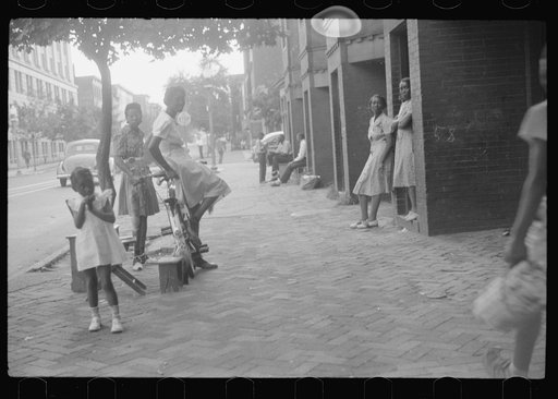Untitled photo, possibly related to: Street scene, Negro section, Washington, D.C.