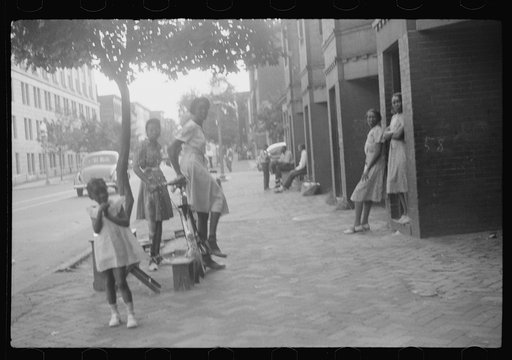 Untitled photo, possibly related to: Street scene, Negro section, Washington, D.C.