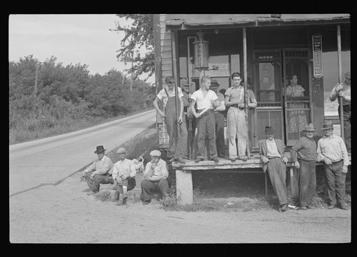 Prospective homesteaders, in front of post office at United, Westmoreland County, Pennsylvania