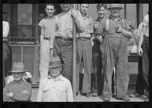 Untitled photo, possibly related to: Prospective homesteaders, in front of post office at United, Westmoreland County, Pennsylvania