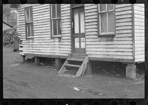 House stained by coal dust, Pursglove Mine, Scotts Run, West Virginia